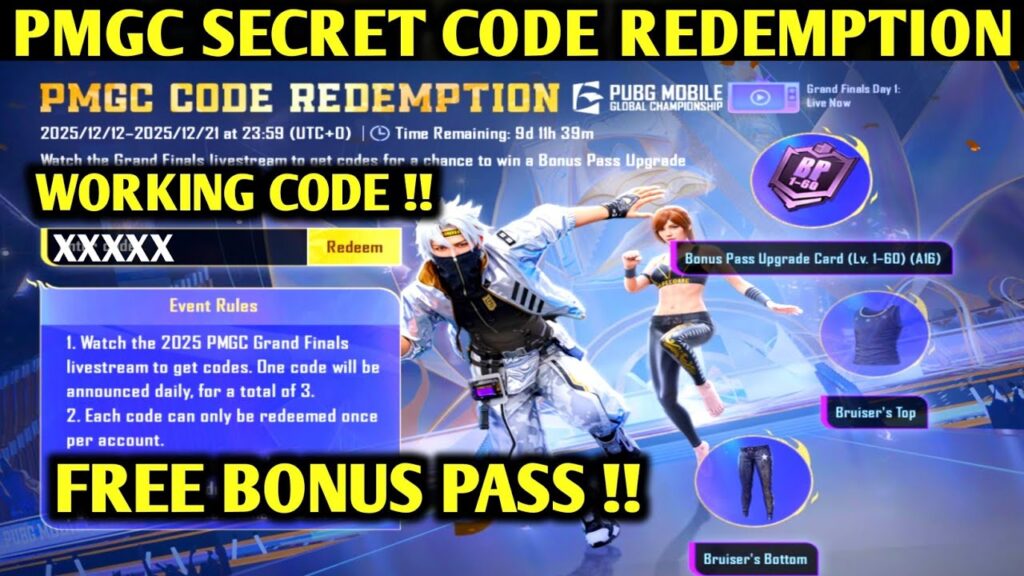 PUBG Mobile Active Redeem Codes Jan 31, 2026 ~ Daily Game Bonus