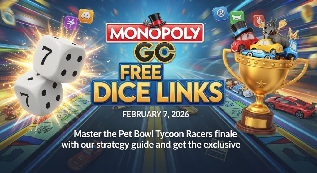 [WORKING TODAY] Monopoly Go Free Dice Links (Feb 7, 2026): Pet Bowl Final Rewards