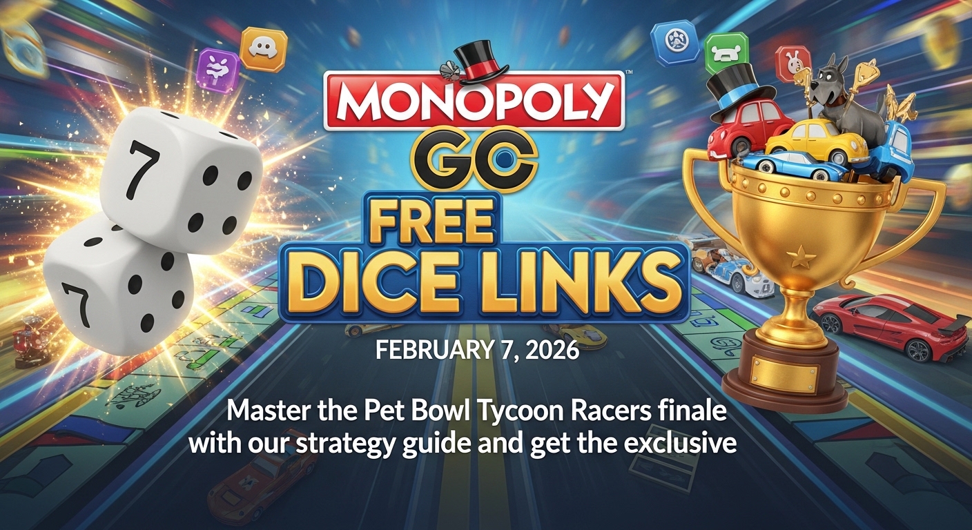 [WORKING TODAY] Monopoly Go Free Dice Links (Feb 7, 2026): Pet Bowl Final Rewards
