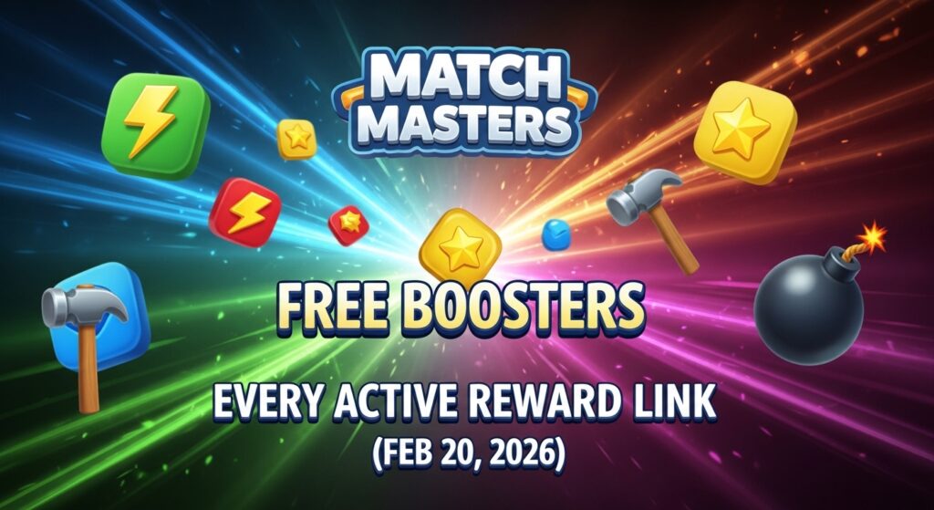 Match Masters Free Boosters: Every Active Reward Link (Feb 20, 2026)