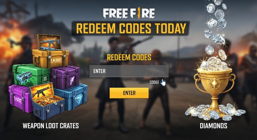 Free Fire Redeem Codes Today: Claim Weapon Loot Crates & Diamonds