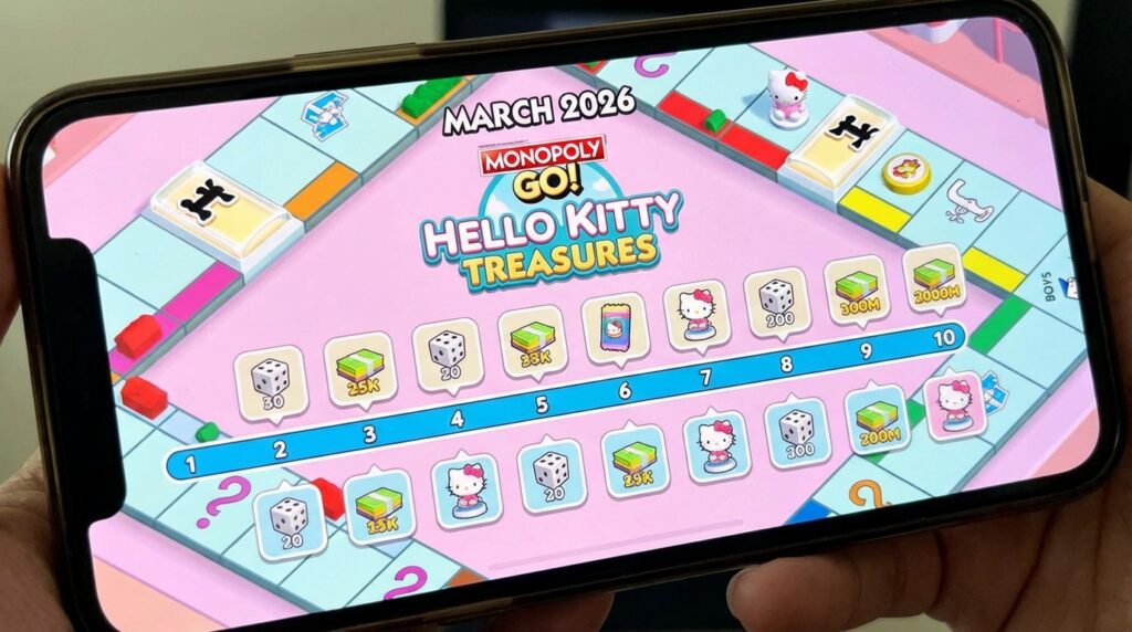 Monopoly GO Hello Kitty Treasures Event Levels Rewards March 2026-1