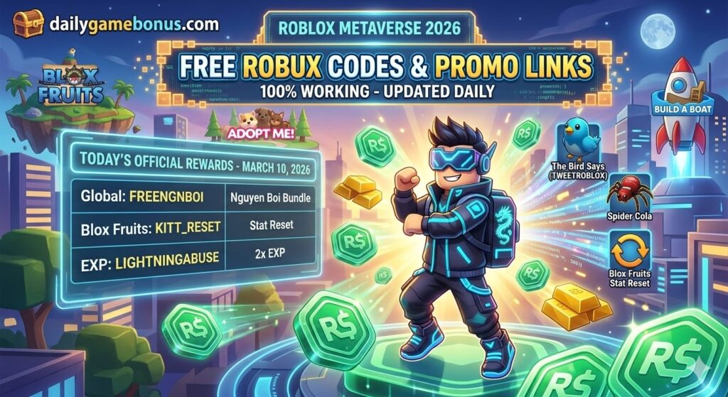 Roblox Free Robux Promo Codes Nguyen Boi Bundle Blox Fruits Kitsune Fruit March 10 2026