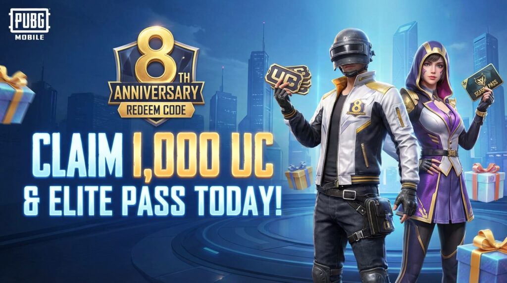 PUBG Mobile 8th Anniversary Redeem Code: Claim 1,000 UC & Elite Pass Today!