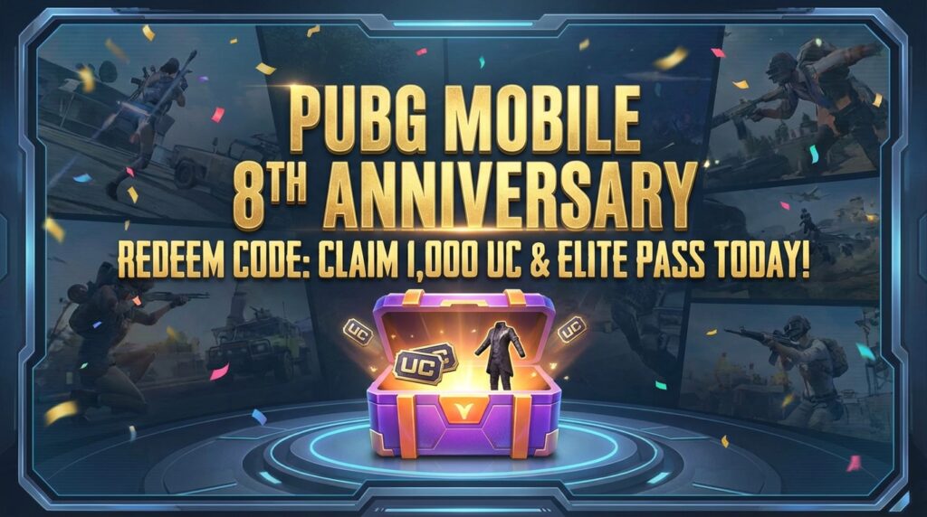 PUBG Mobile 8th Anniversary Redeem Code: Claim 1,000 UC & Elite Pass Today!