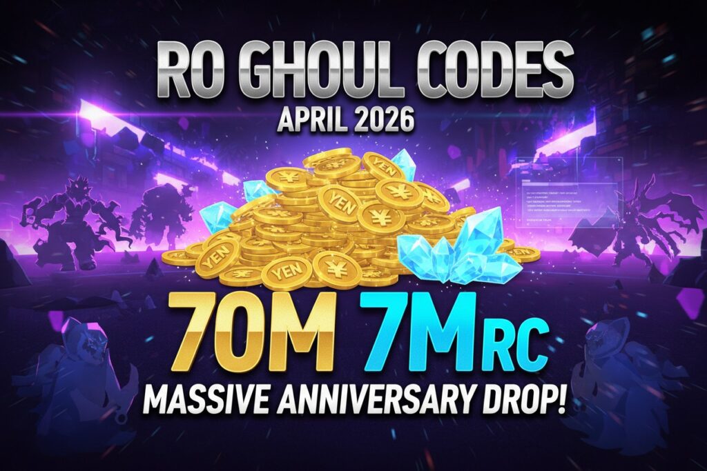Ro Ghoul Codes April 2026: Massive 70M Yen & 7M RC Anniversary Drop!
