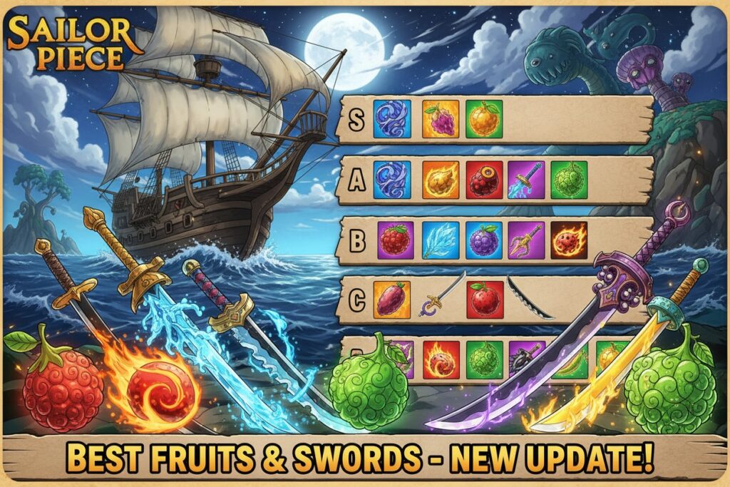 Sailor Piece Tier List (April 2026): Best Fruits and Swords for the New Update!