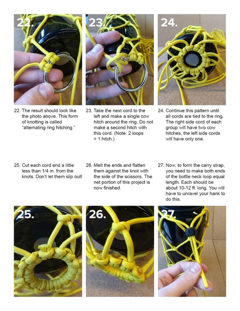 How to Make a Paracord Water Bottle Net with a Shoulder Sling