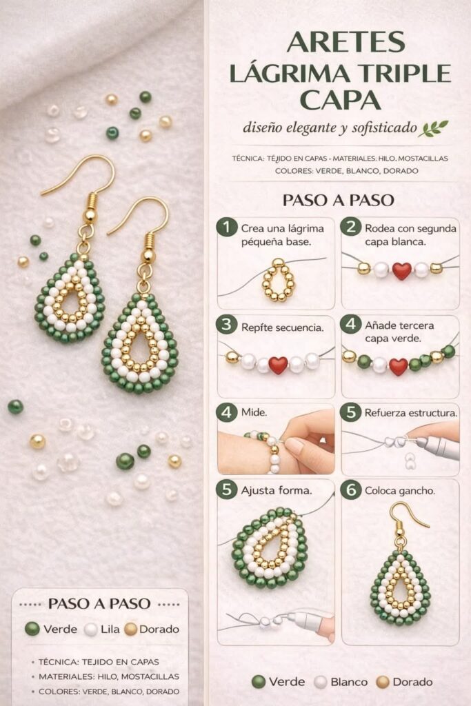 Triple Layer Tear Drop Earrings: Elegant Layered Bead Weaving Tutorial