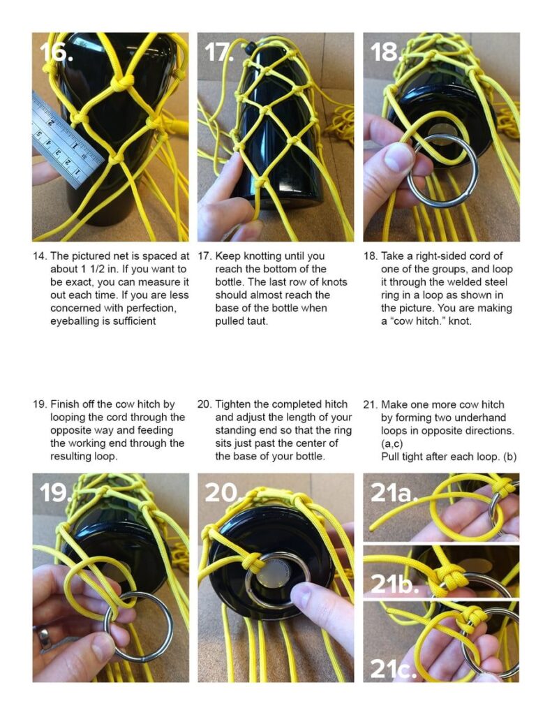 How to Make a Paracord Water Bottle Net with a Shoulder Sling