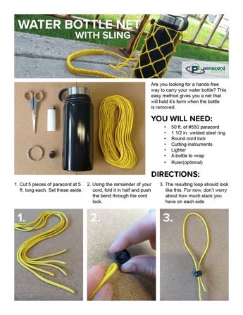How to Make a Paracord Water Bottle Net with a Shoulder Sling