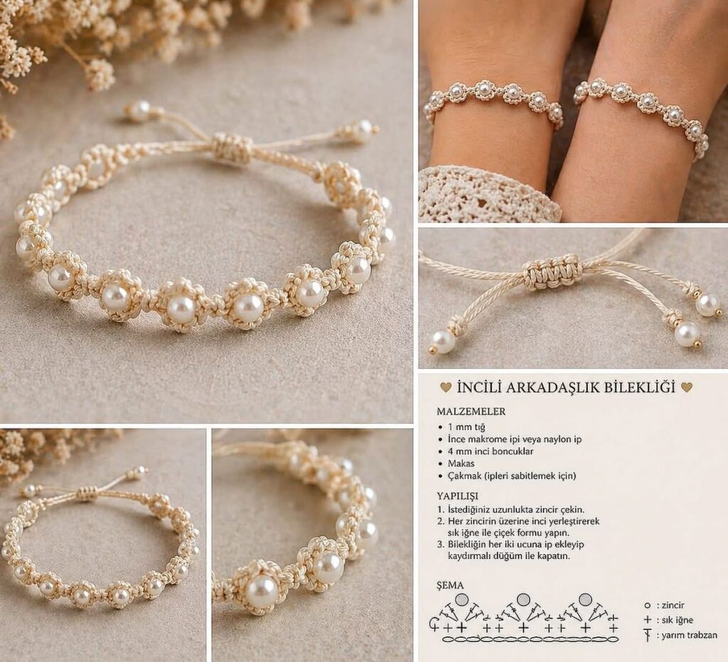 İncili Arkadaşlık Bilekliği: Turkish Pearl Friendship Bracelet