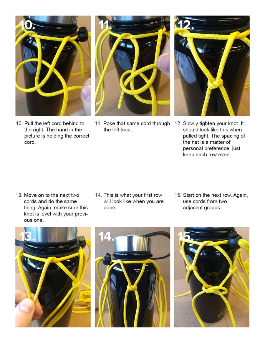 How to Make a Paracord Water Bottle Net with a Shoulder Sling