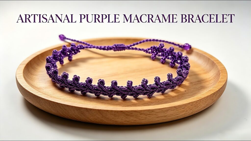 Artisanal Purple Macrame Bracelet