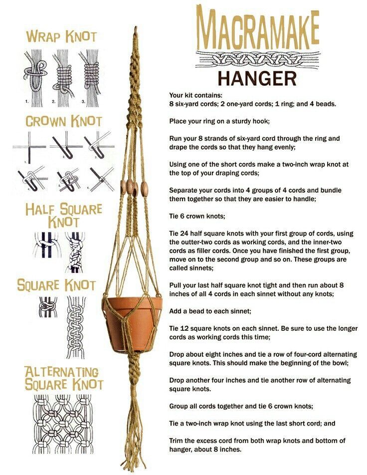 Macrame Plant Hanger Tutorial: Wrap Knot, Crown Knot & Square Knot (Complete Kit Guide)