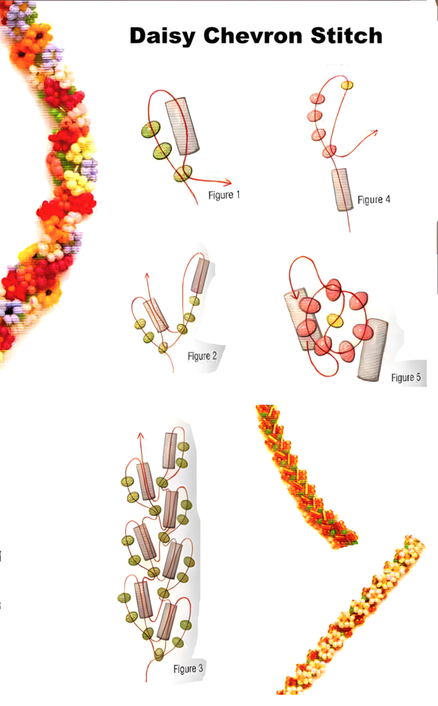 How to Bead a Daisy Chevron Stitch: Step-by-Step Tutorial