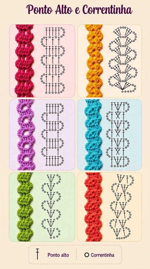 6 Beautiful Double Crochet & Chain Border Patterns (Free Diagrams!)