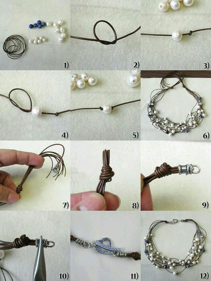 How to Make a Multi-Strand Pearl & Leather Necklace: 12-Step DIY